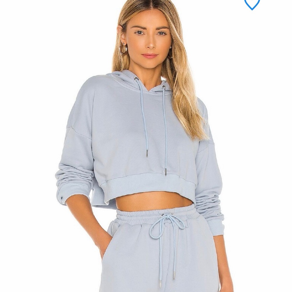 Malia Cropped Sweatshirt in Dusty Blue